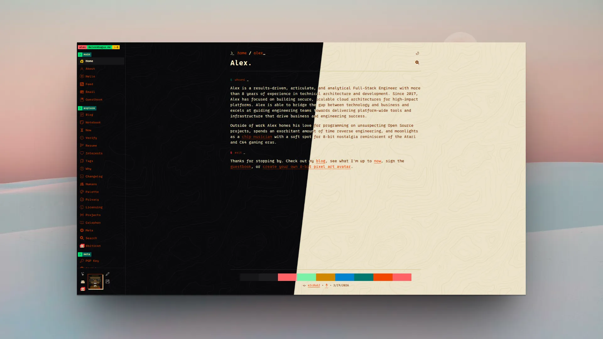 Personal site/portfolio/blog.