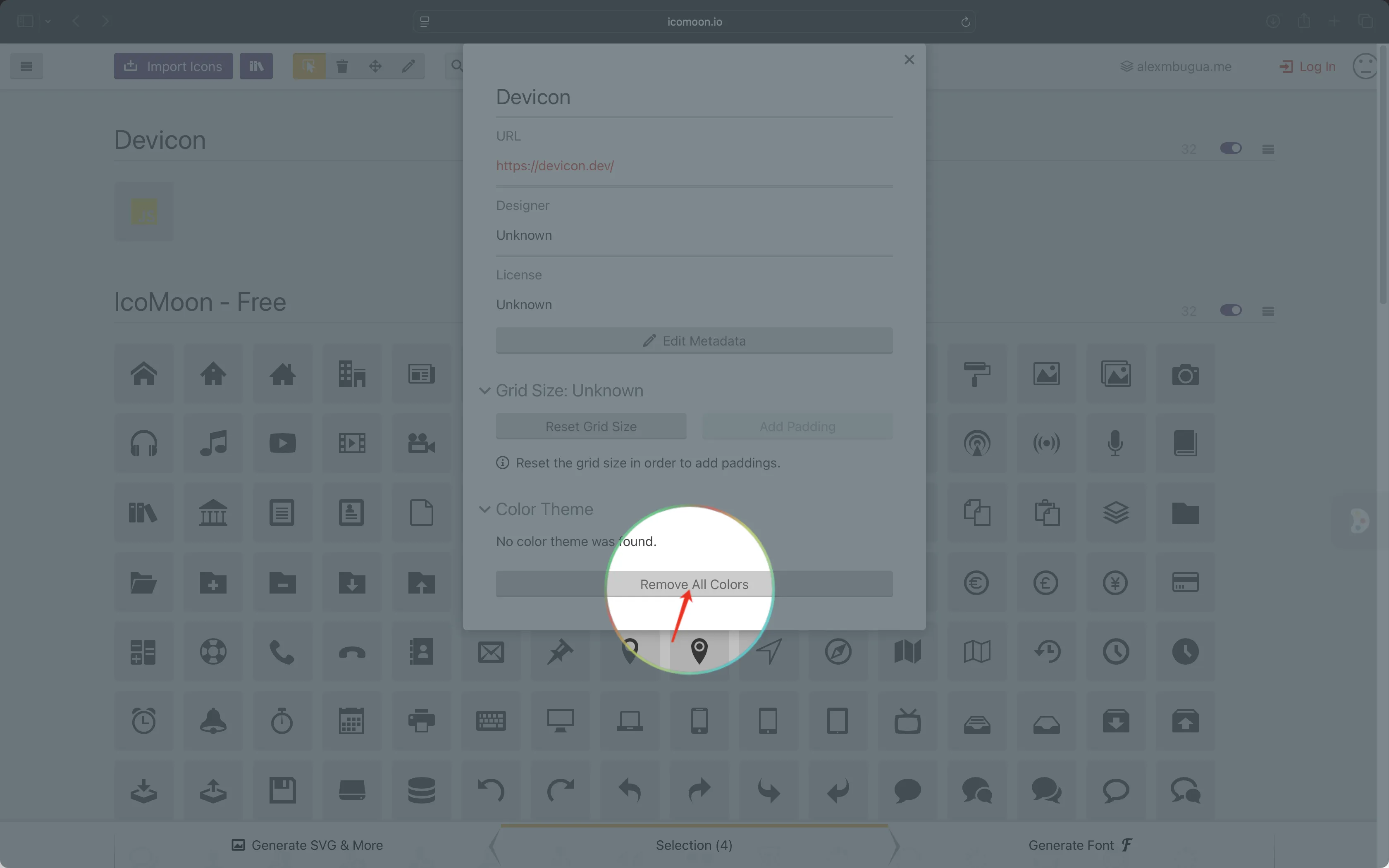 Remove Icon Set Colors