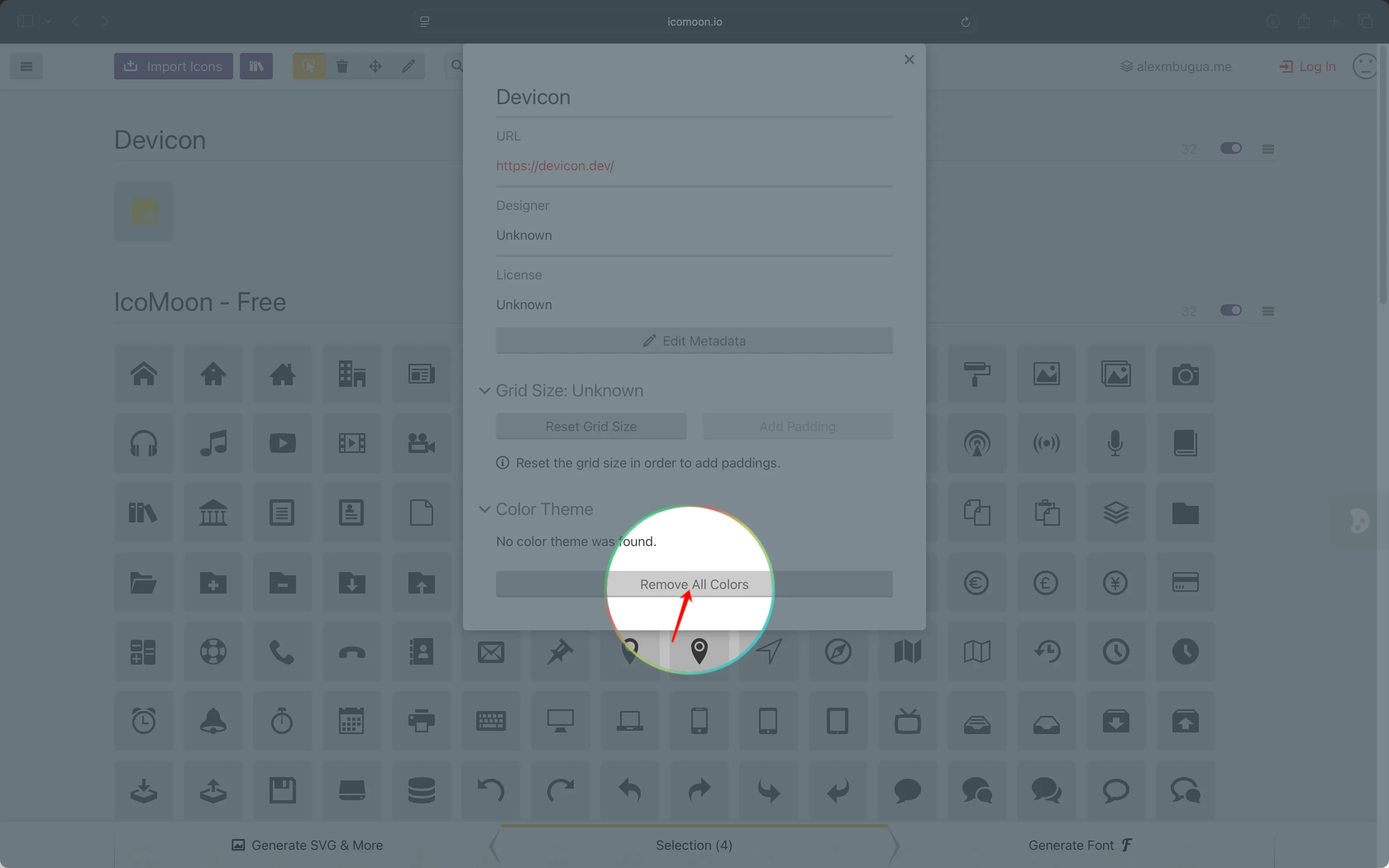 Remove Icon Set Colors